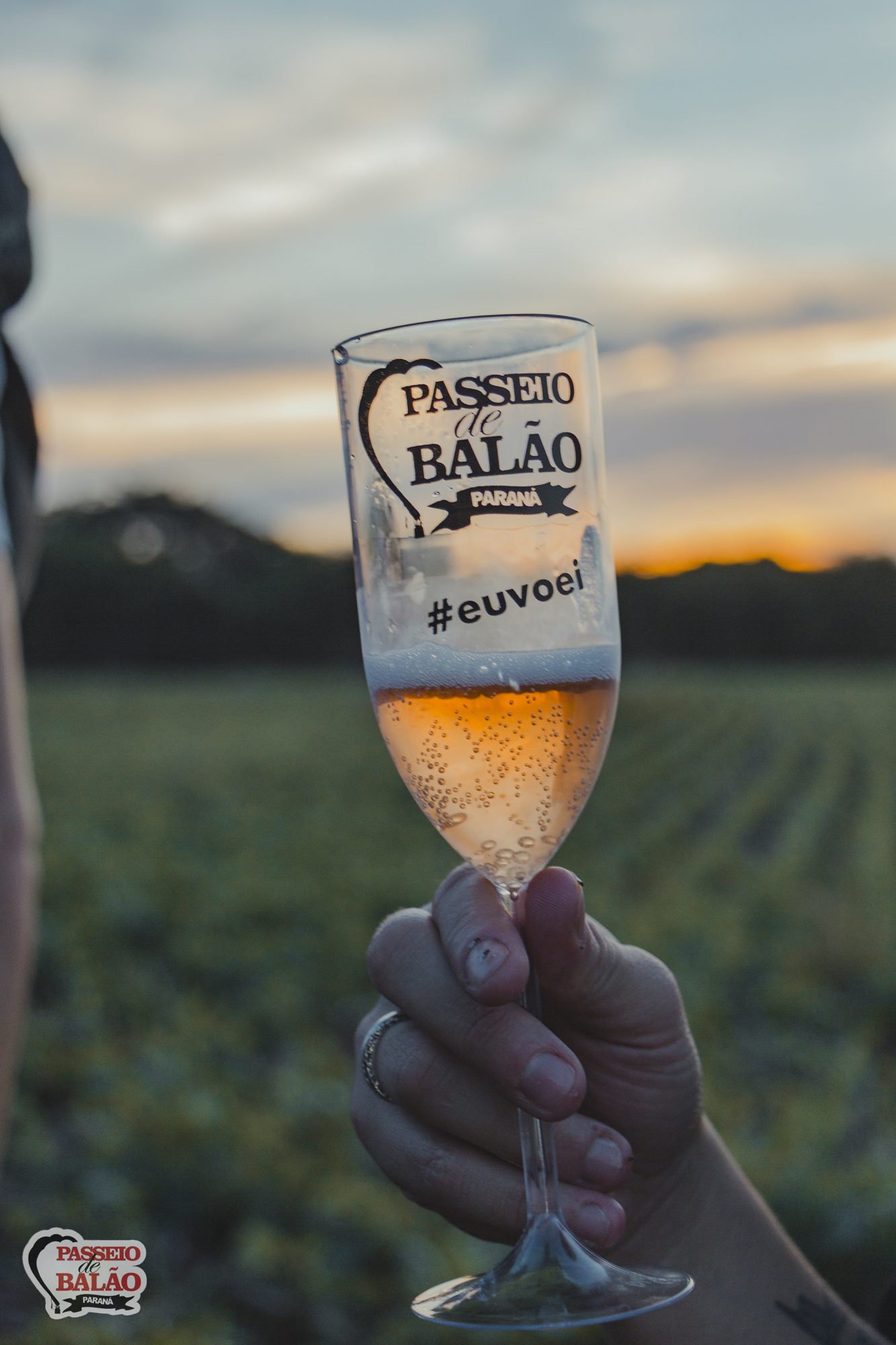 Taça #euvoei com o campo ao fundo